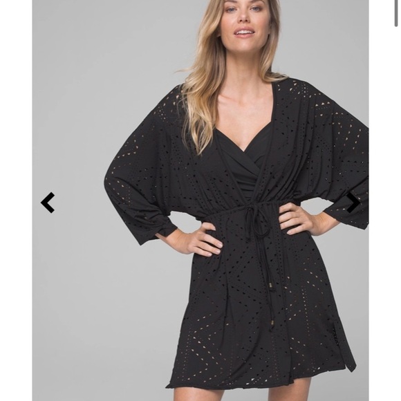 NWT DOTTI for Soma Mayan Diamond Laser Cut Tunic Coverup in Black - Picture 2 of 13